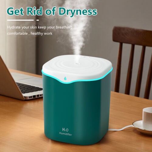 2000ml Quiet Ultrasonic Humidifier 2-in-1 Diffuser Cool Mist Maker W/ LED Light