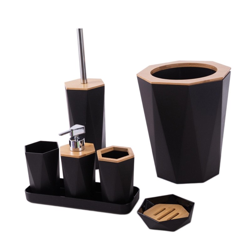 Bathroom Accessories Set Toothbrush Cup Soap Dispenser Toilet Brush Toothbrush