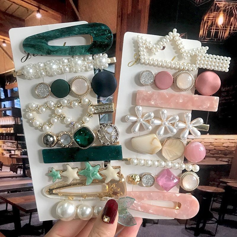 Multi Styles Hair Clips Acrylic Pearl Hairpin Colorful Barrettes Women Hairpins